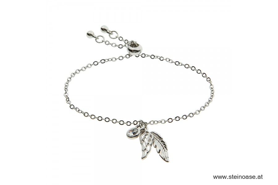 Armband mit Engelsfeder - silber